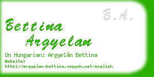 bettina argyelan business card