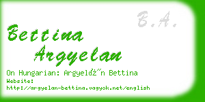 bettina argyelan business card